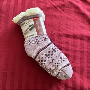 Muk Luks Womens Cabin Socks s/m 5-7 purple lavender slippers booties new
